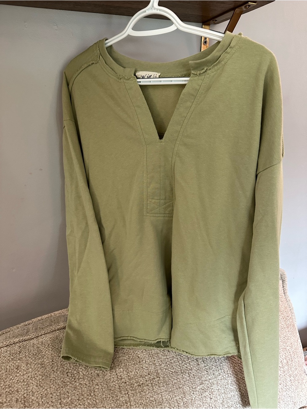 Relaxed Olive Green Tunic Pullover